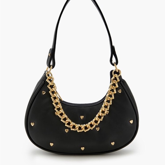 Forever 21 Black Shoulder Bag with Gold Chain - Picture 1 of 5